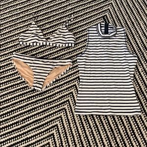 J. Crew swim suit bikini and rash guard